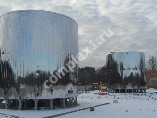 Смонтированы сборные резервуары из нержавеющей стали на станции очистки питьевой воды в г. Жиздра Калужской области